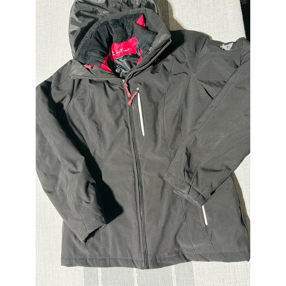 ZeroXposur Womens Black Hooded Ski Jacket 2 in one Lined Full Zip small